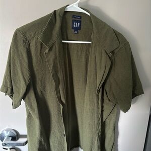 GAP Men's Olive Green Linen Shirt